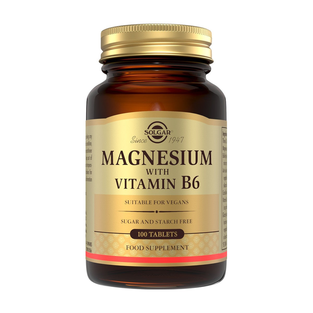 Solgar Magnesium with Vitamin B6 (100 tabs) pack