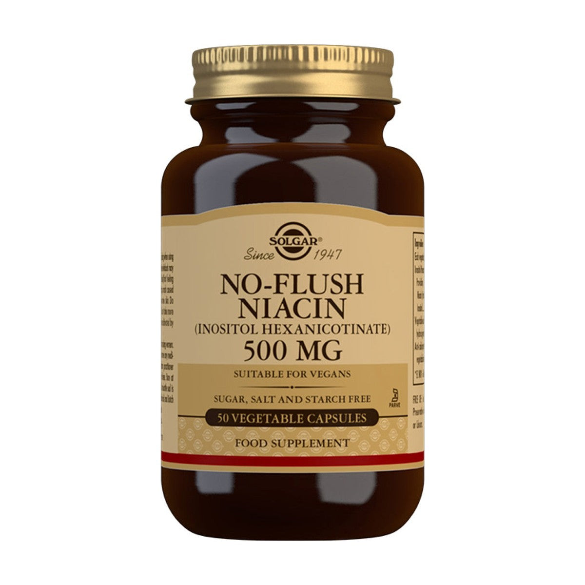 Solgar No-Flush Niacin 500mg (50 caps) pack