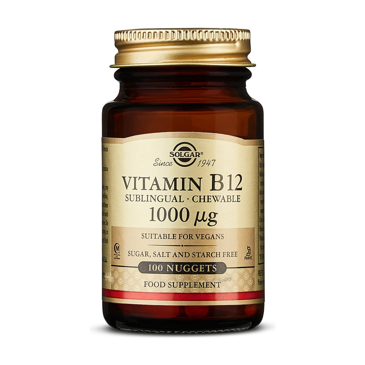 Solgar Vitamin B12 Sublingual 1000ug (100 nuggets) pack