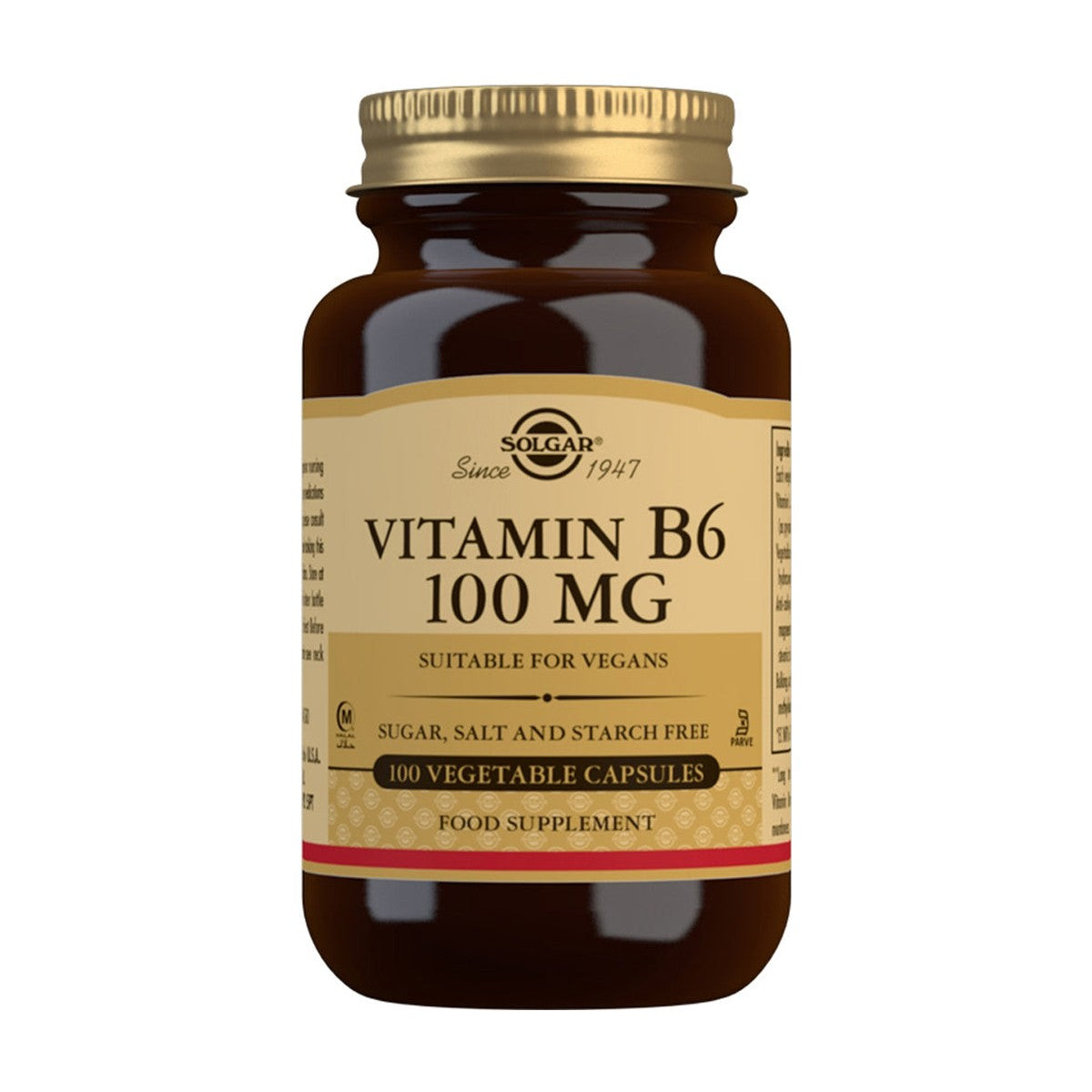 Solgar Vitamin B6 100 mg (100 caps) pack