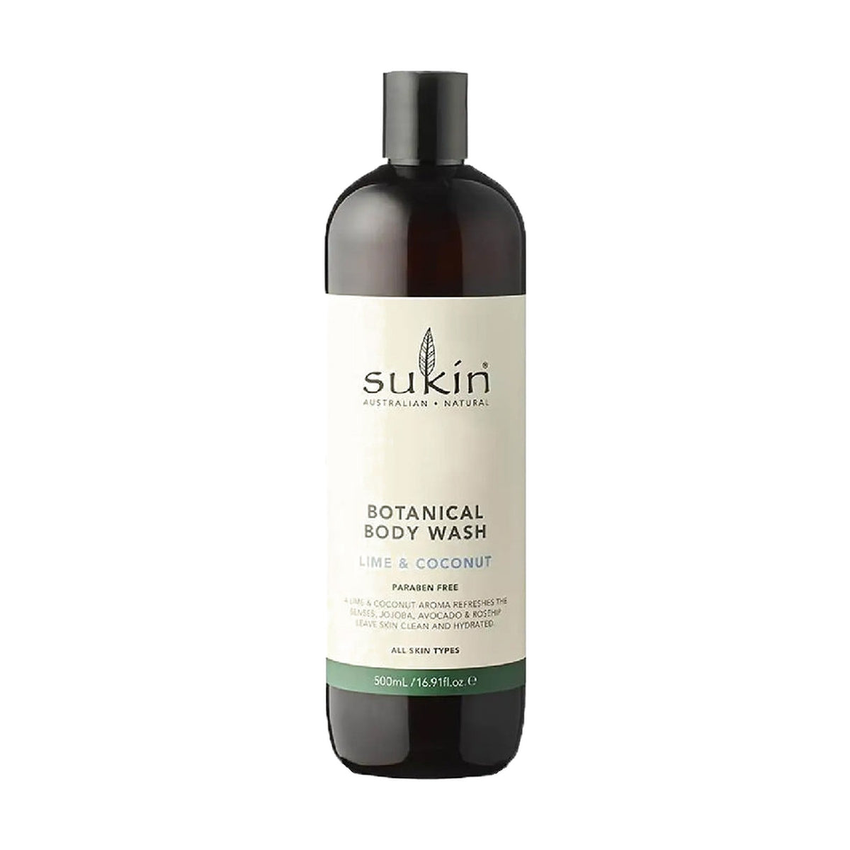 Sukin Botanical Lime & Coconut Body Wash (500ml) pack