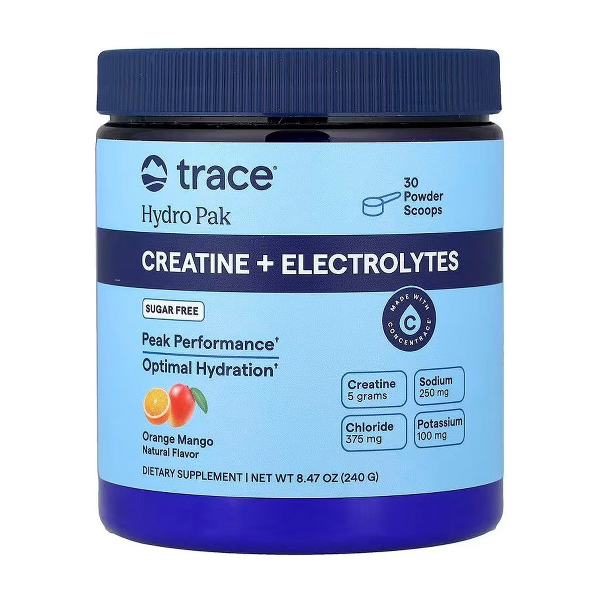 Trace Minerals - Hydro Pak Creatine + Electrolytes, Orange Mango (240g) pack front