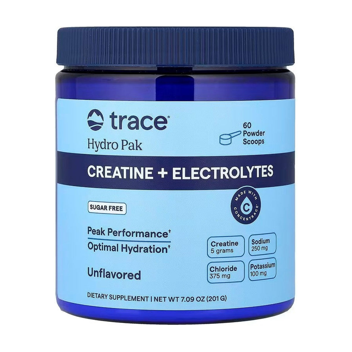 Trace Minerals - Hydro Pak Creatine + Electrolytes, Unflavored (201g) pack front