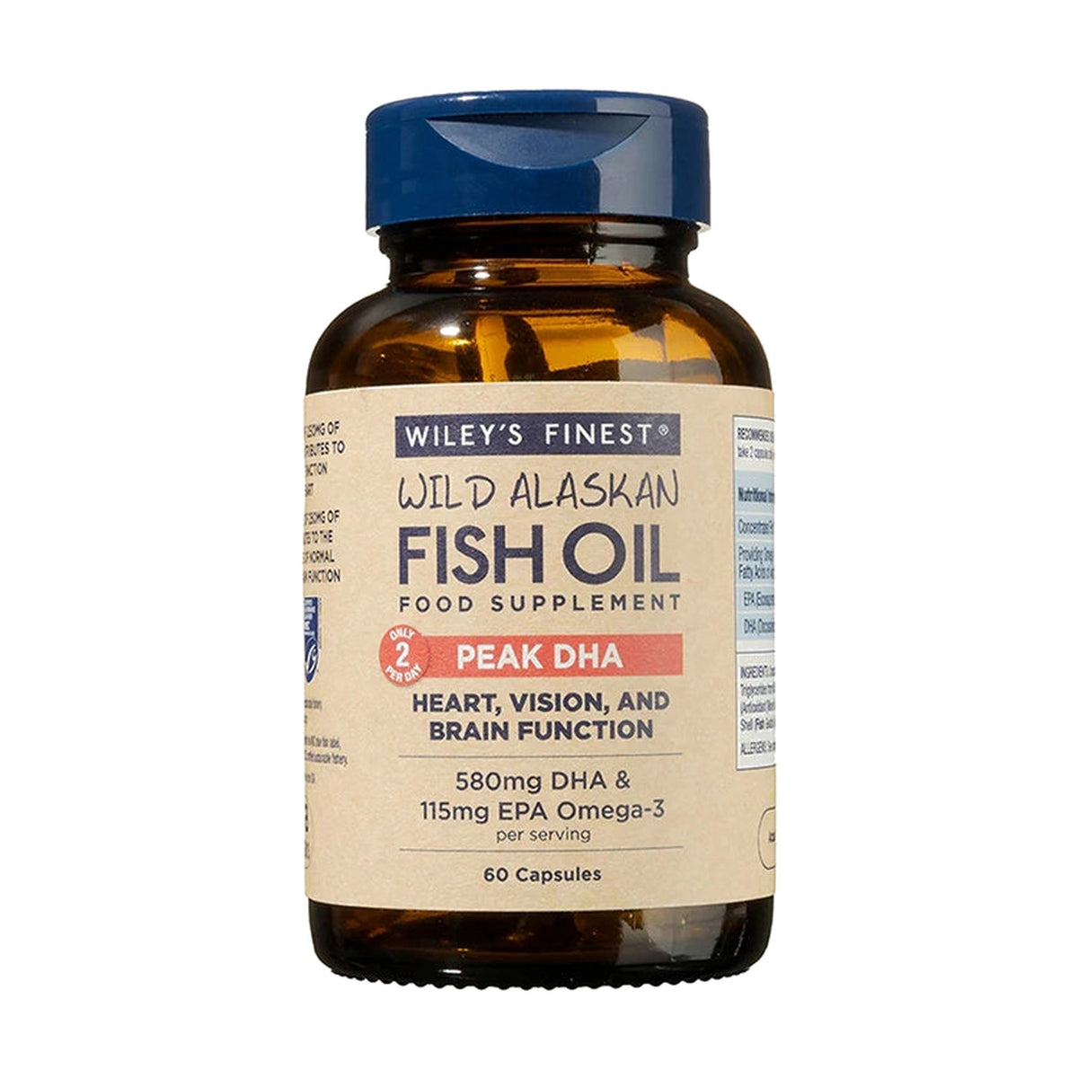 Wiley's Finest Wild Alaskan Fish Oil Peak DHA (60 capsules) pack