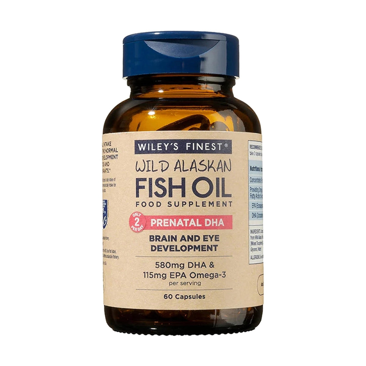 Wiley's Finest Wild Alaskan Fish Oil Prenatal DHA (60 softgels) pack