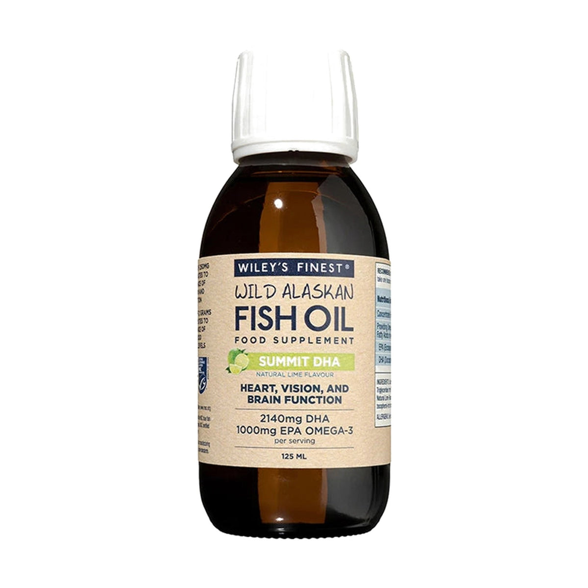 Wiley's Finest Wild Alaskan Fish Oil Summit DHA, Natural Lime (125ml) pack